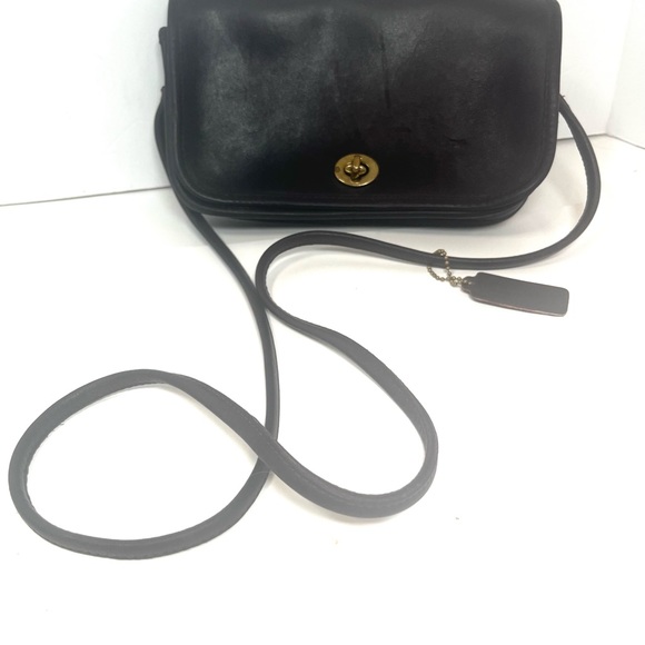 COACH rare vintage Bonnie Cashin Brown Leather made NYC Crossbody Bag - Picture 6 of 11